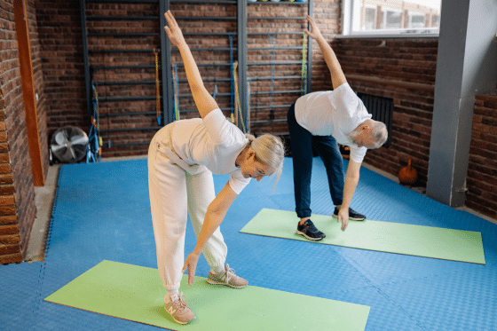People exercising